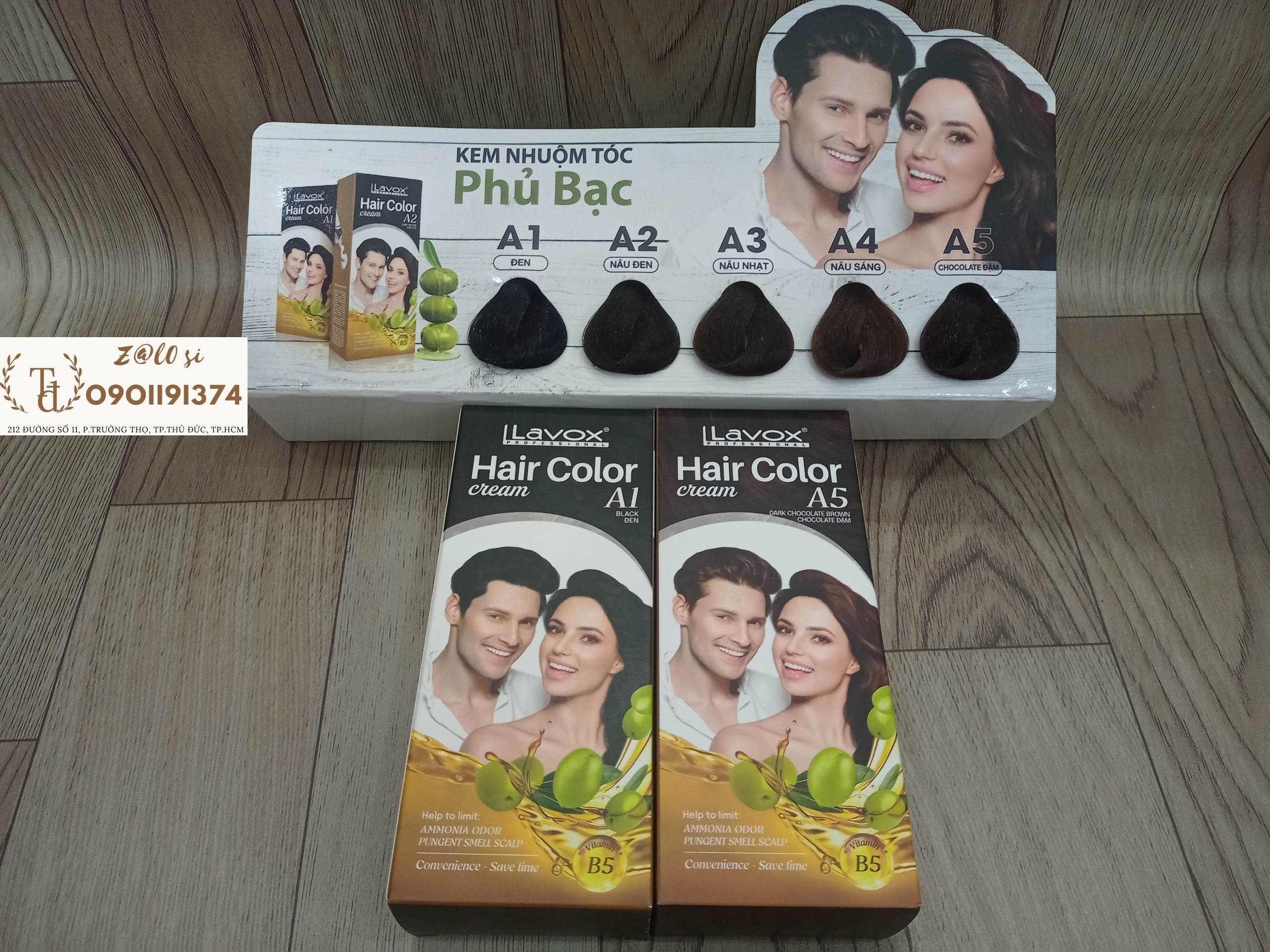 Màu nhuộm phủ bạc lavox a1 a2 a3 a4 a5