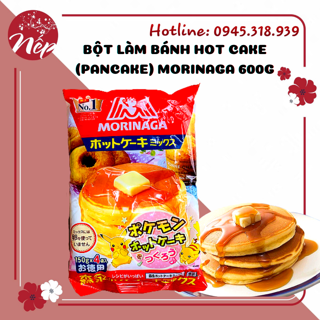 (Date: 2024) Bột làm bánh Pancake morinaga 600gr Nhật Bản cho bé