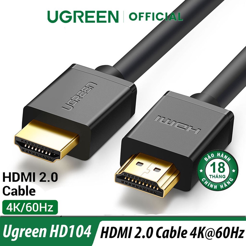Dây cáp hdmi ugreen 1.4 lõi đồng 19+1, độ dài từ 1-10m ugreen 4k 2k cao cấp