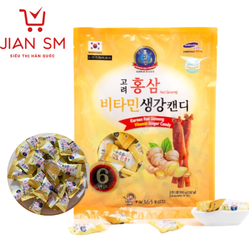 Kẹo Gừng Hồng sâm Korea Red Gingsen Hàn Quốc (Gói 300g)