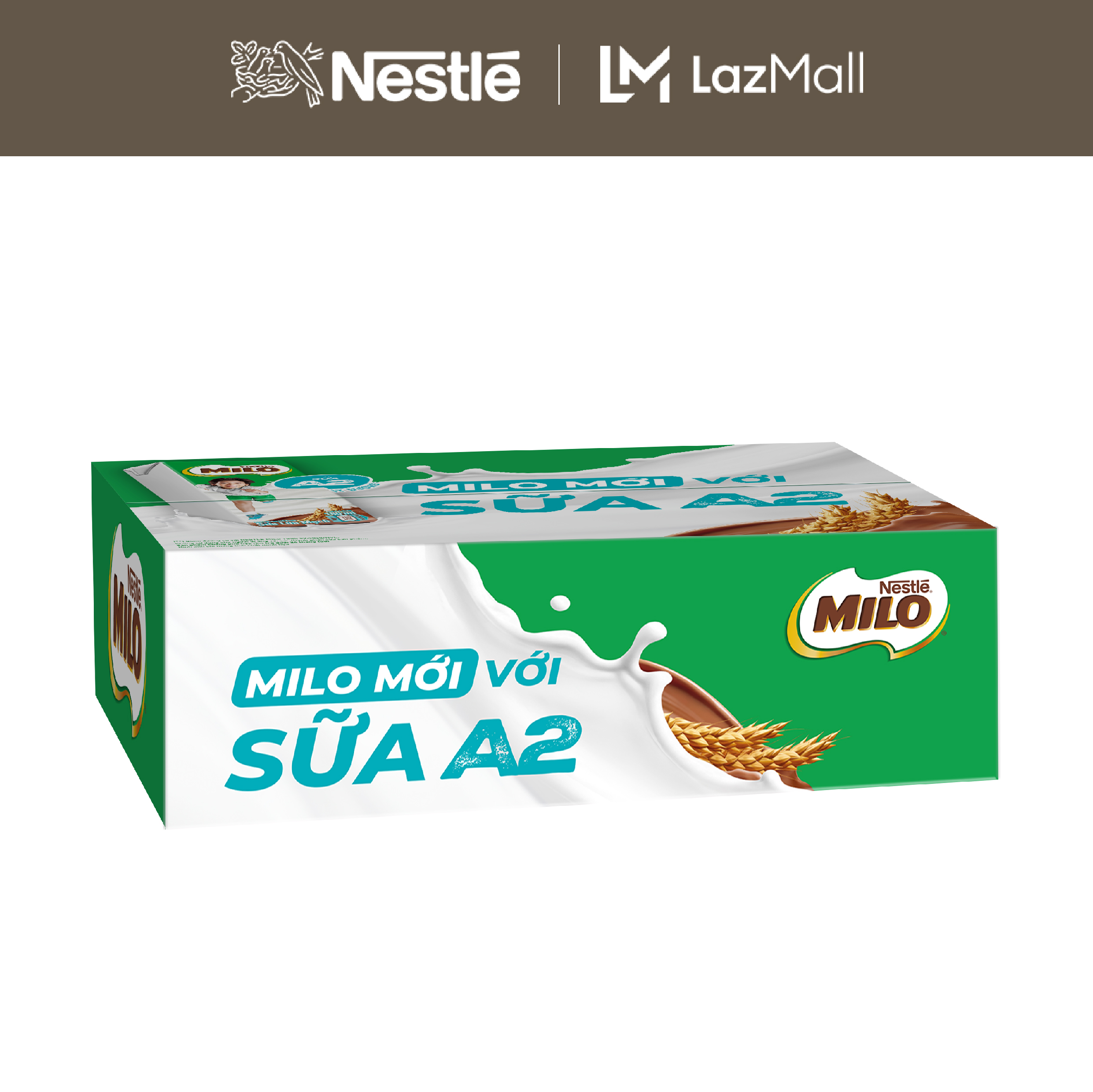 [ƯU ĐÃI THÁNG 4] [FREESHIP HCM] Thùng Sữa Lúa Mạch Nestle MILO A2 MỚI 48 hộp (4x180ml)