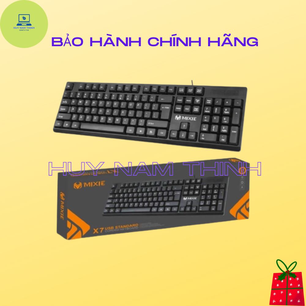 Bàn phím máy tính Mixie X7 bấm êm hàng chính hãng