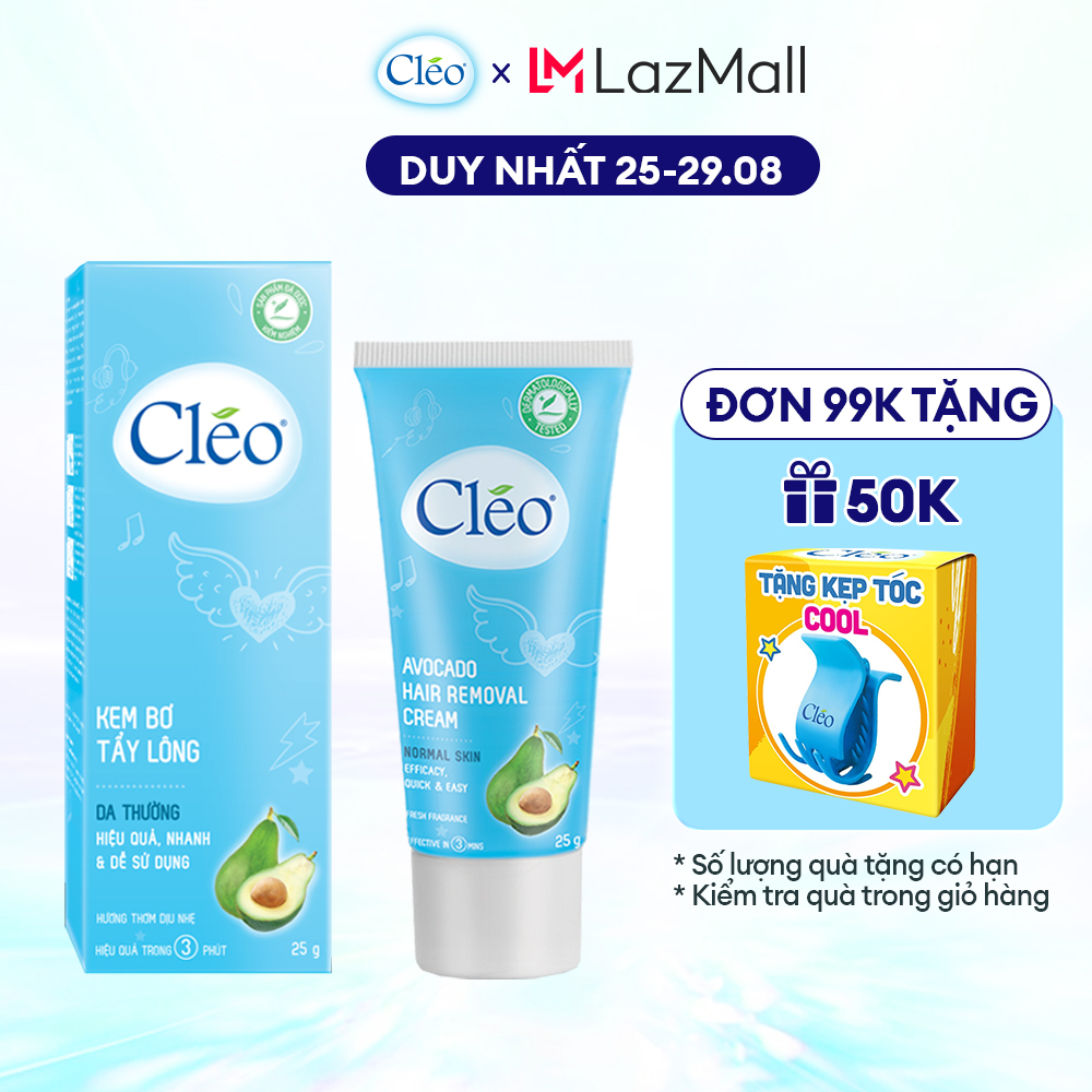 Tẩy lông nách Cléo dành cho da thường, an toàn, hiệu quả trong 5 phút, không đau rát 25g/50g
