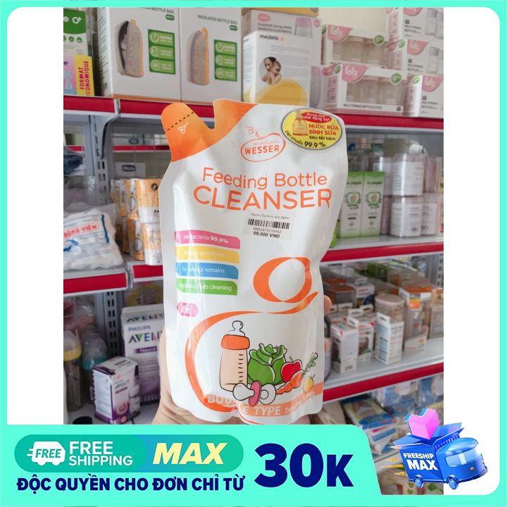 Nước Súc Rửa Bình Sữa Núm Vú Wesser Bịch 500ml Nhập Khẩu Korea chất lượng đảm bảo an toàn đến sức khỏe người sử dụng cam kết hàng đúng mô tả