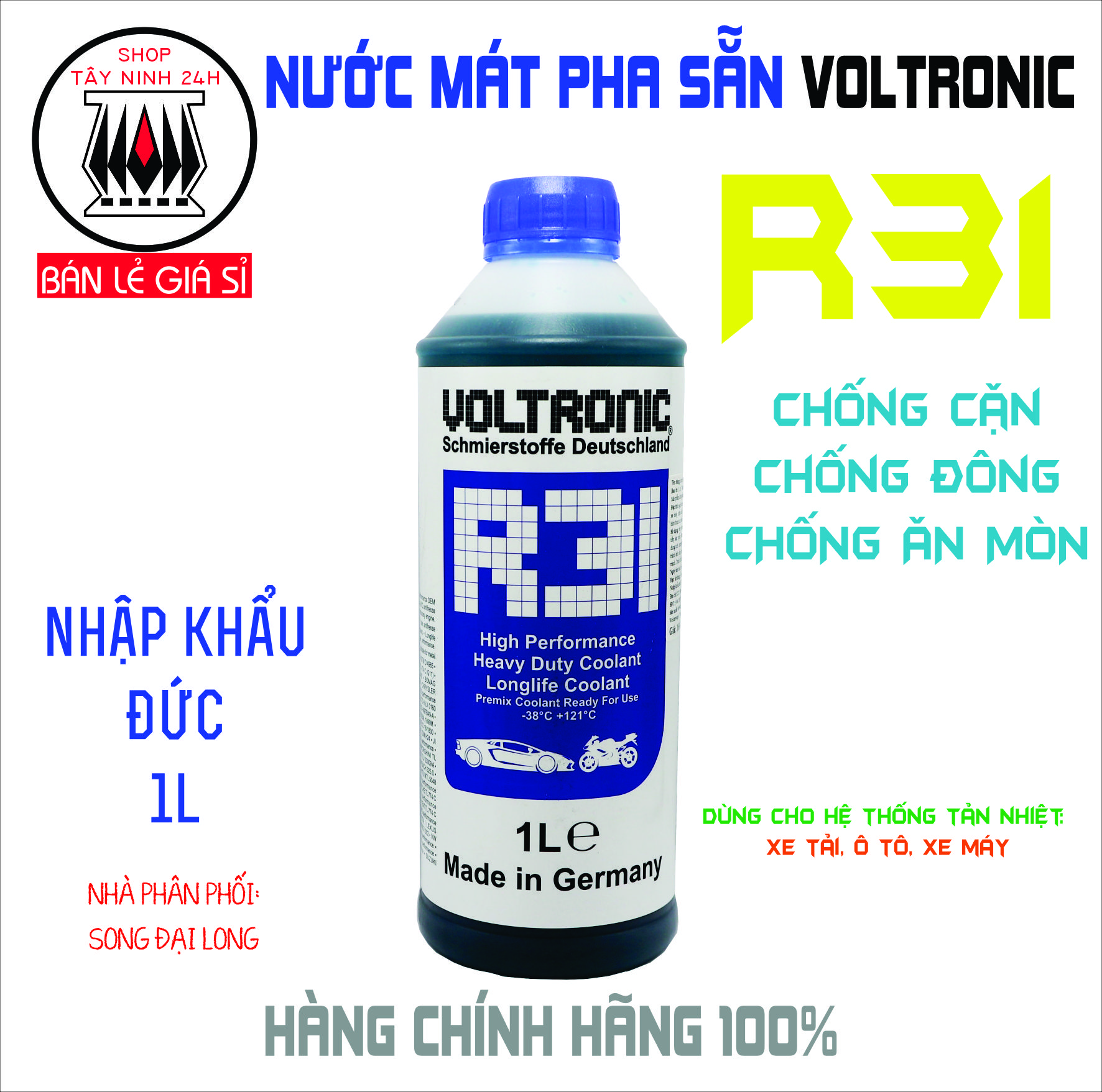 Nước mát VOLTRONIC R31 pha sẵn 1L CHÍNH HÃNG SONG ĐẠI LONG