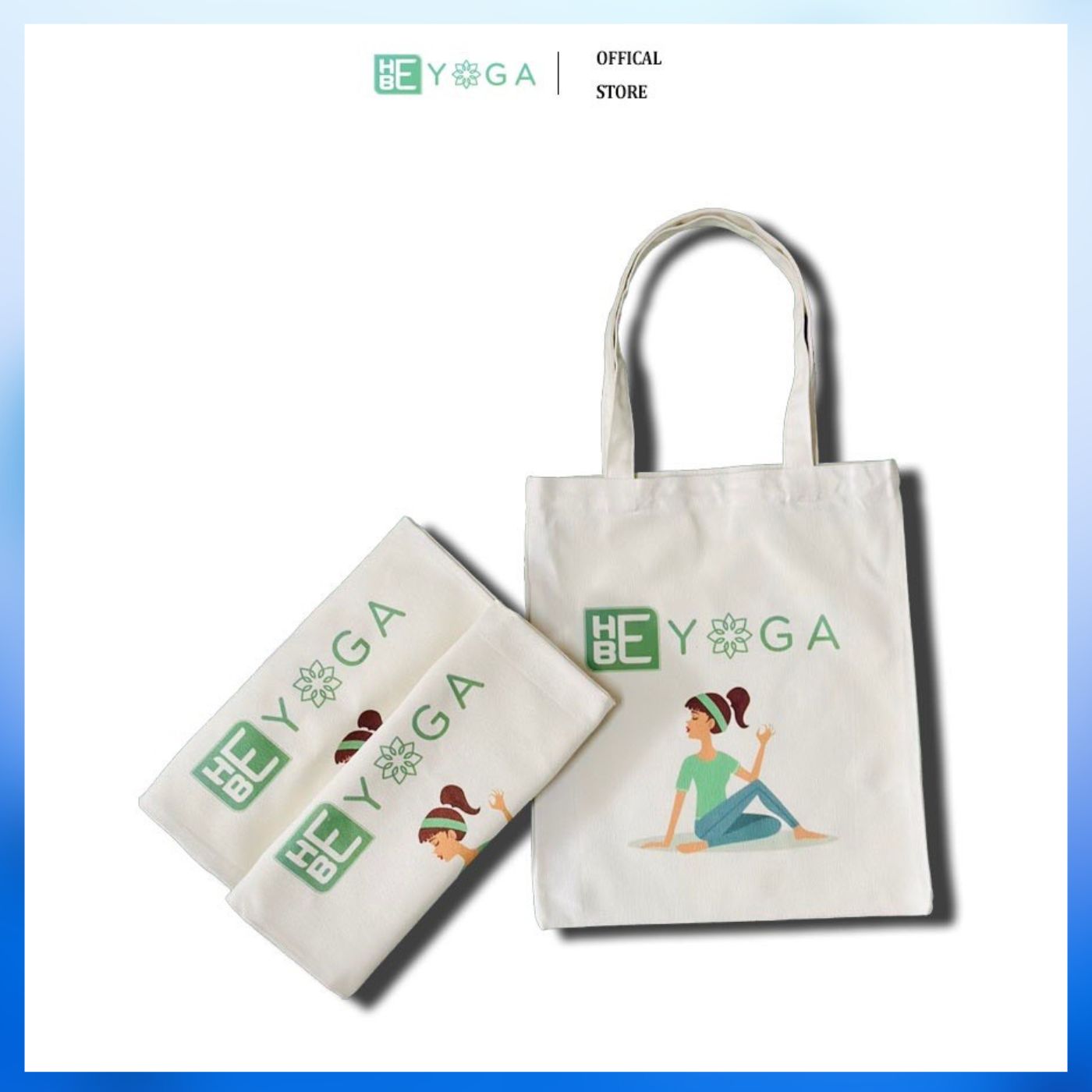 Túi tote vải đeo vai chất liệu canvas cao cấp in họa tiết hebeyoga