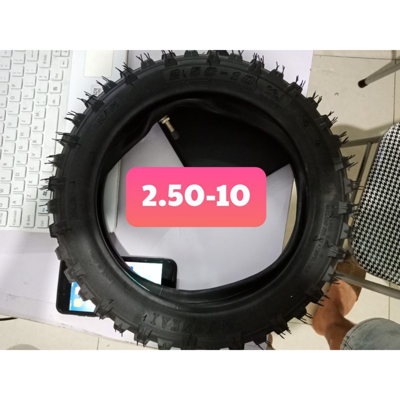 Vỏ Ruột Xe cào cào Mini 50cc, Lốp  Săm Xe Ruồi 2.50 -10