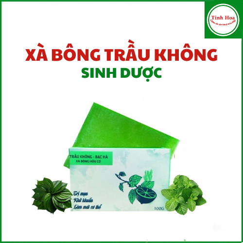Xà bông trầu không bạc hà Sinh Dược 100g/bánh TINHHOACARE xà bông làm mát da, sạch khuẩn, giảm mụn ngứa