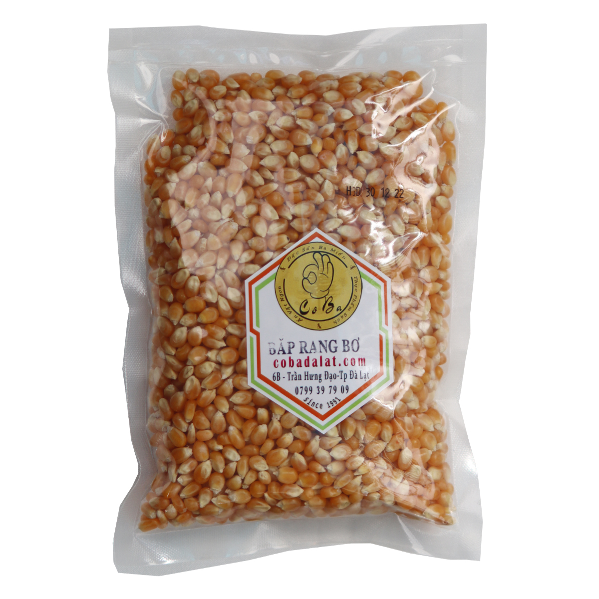 Bắp Rang Bơ Nổ Đều 100% cô ba đà lạt - Gói 1 ký