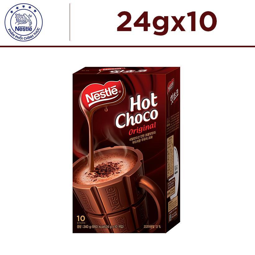 Hộp bột ca cao nestle hot choco 10 gói x 24g