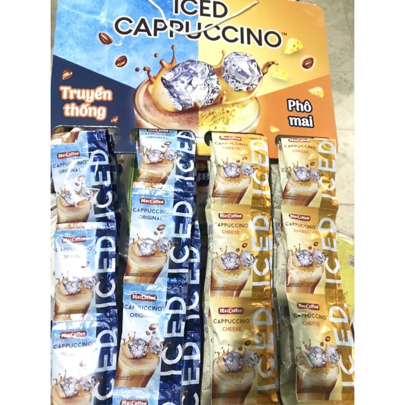 Dây 10 gói cà phê cappuccino maccoffee vị phô mai/ truyền thống 19g