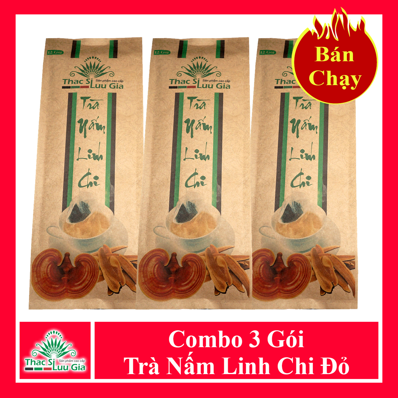 Combo 3 gói trà nấm linh chi đỏ