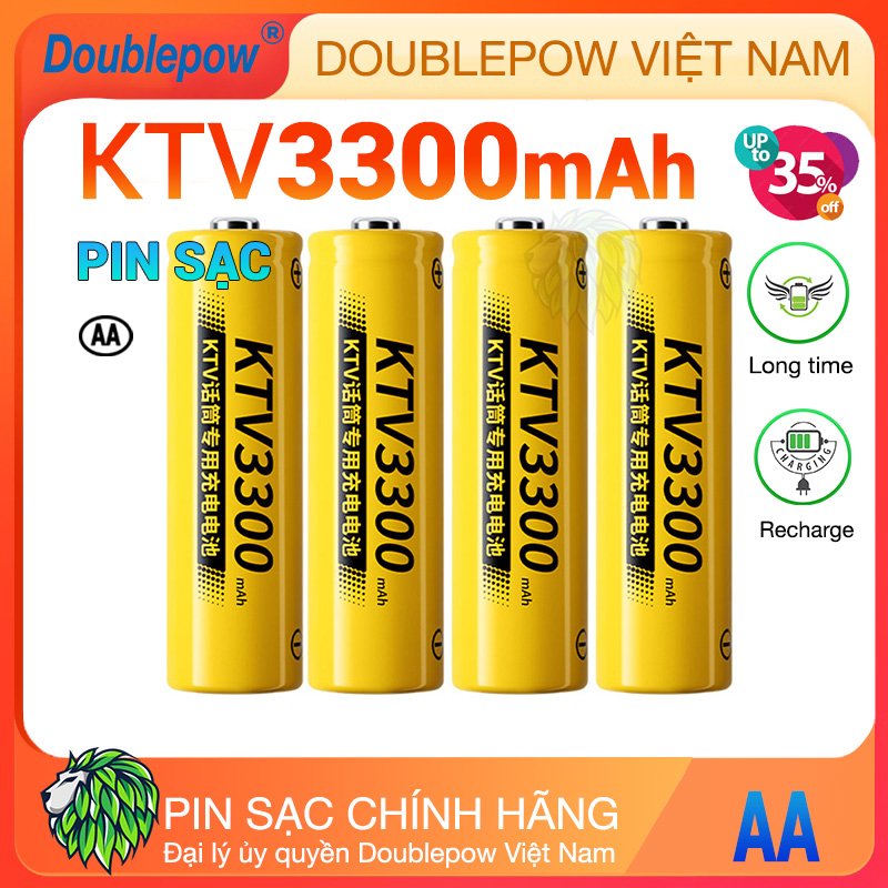  Pin sạc AA 3300mAh Doublepow mẩu pin sạc KTV chuyên dụng cho Micro Karaoke không dây đồng hồ đồ chơi chuột 