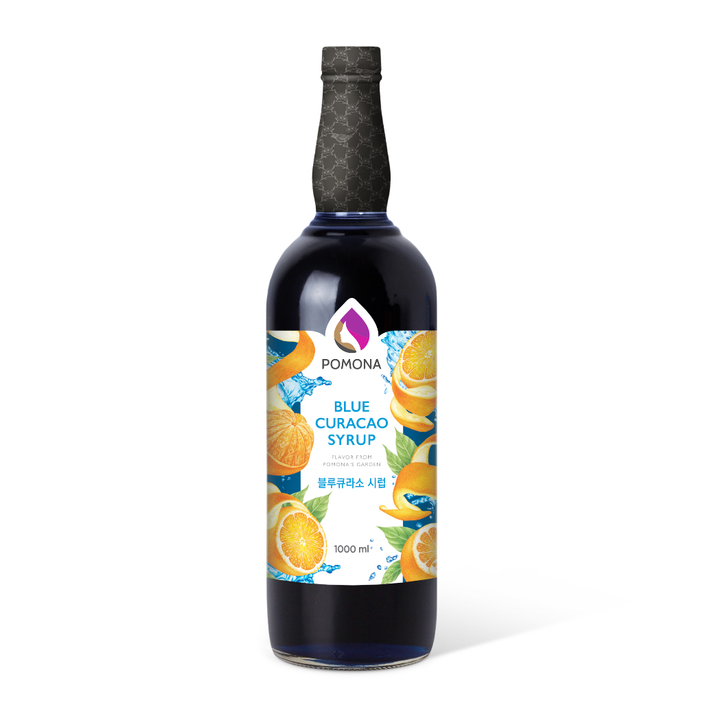 1000ml - Siro Vỏ Cam Xanh Dương - Fruit Syrup Blue Curacao - Pomona