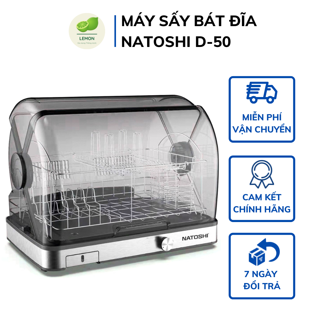 Máy sấy bát đĩa natoshi dung tích 46l, 50l - máy khử khuẩn chén bát có chế độ hẹn giờ thông minh
