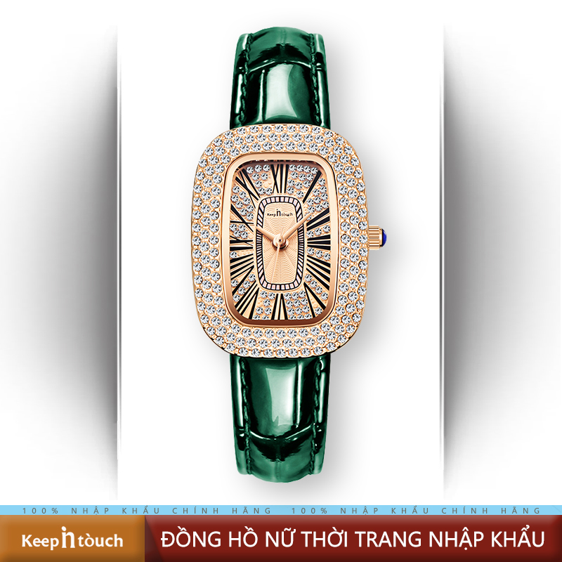 KEEP IN TOUCH đồng hồ nữ đẹp quà tặng ngày lễ thời trang Chống nước casual bền Dây da