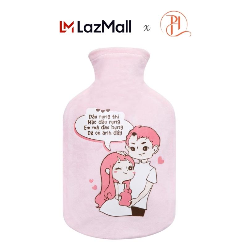 Hộp quà túi chườm nóng đau bụng kinh Puha 1000ml, sưởi nóng chườm ấm giảm đau bụng quà tặng bạn gái