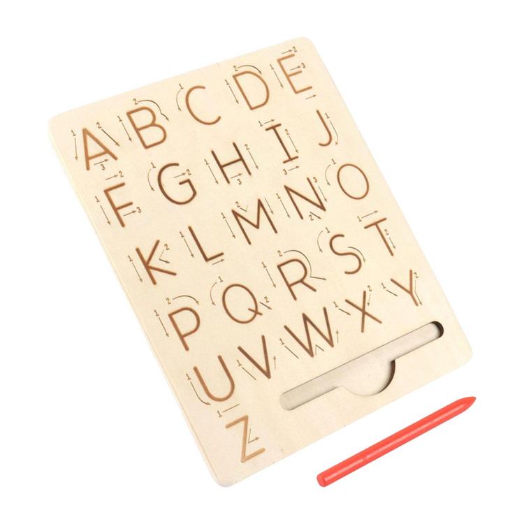 Wooden Letter Board Double-Sided Alphabet Tracing Tool Learning to Write