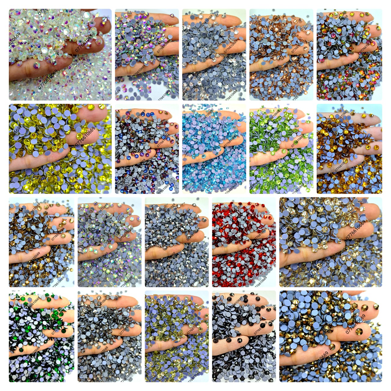 Đá lẻ size ss4 ss6 ss10 ss16 ss20 - đá chân lưới siêu sáng-siêu bền- trang trí nails-ủi nhiệt quần áo