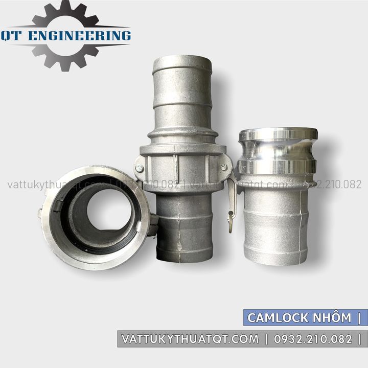 Khớp nối nhanh Camlock bằng Nhôm (Nguyên bộ Đực + Cái Đuôi Chuột) | VATTUKYTHUATQT.COM
