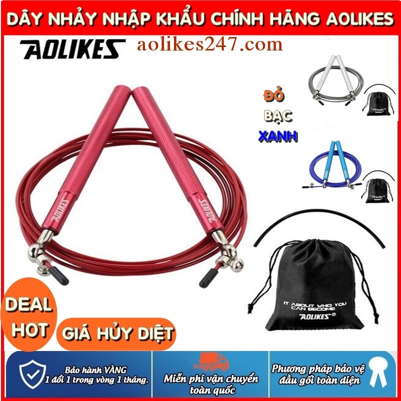 Dây nhảy thể dục tay nắm hợp kim cao cấp aolikes 3202