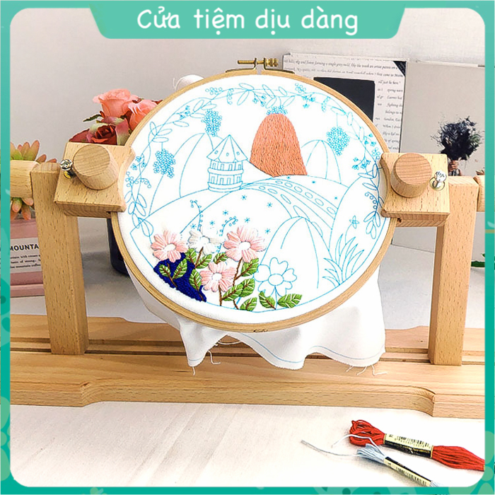 Dụng cụ kẹp khung thêu để bàn bằng gỗ