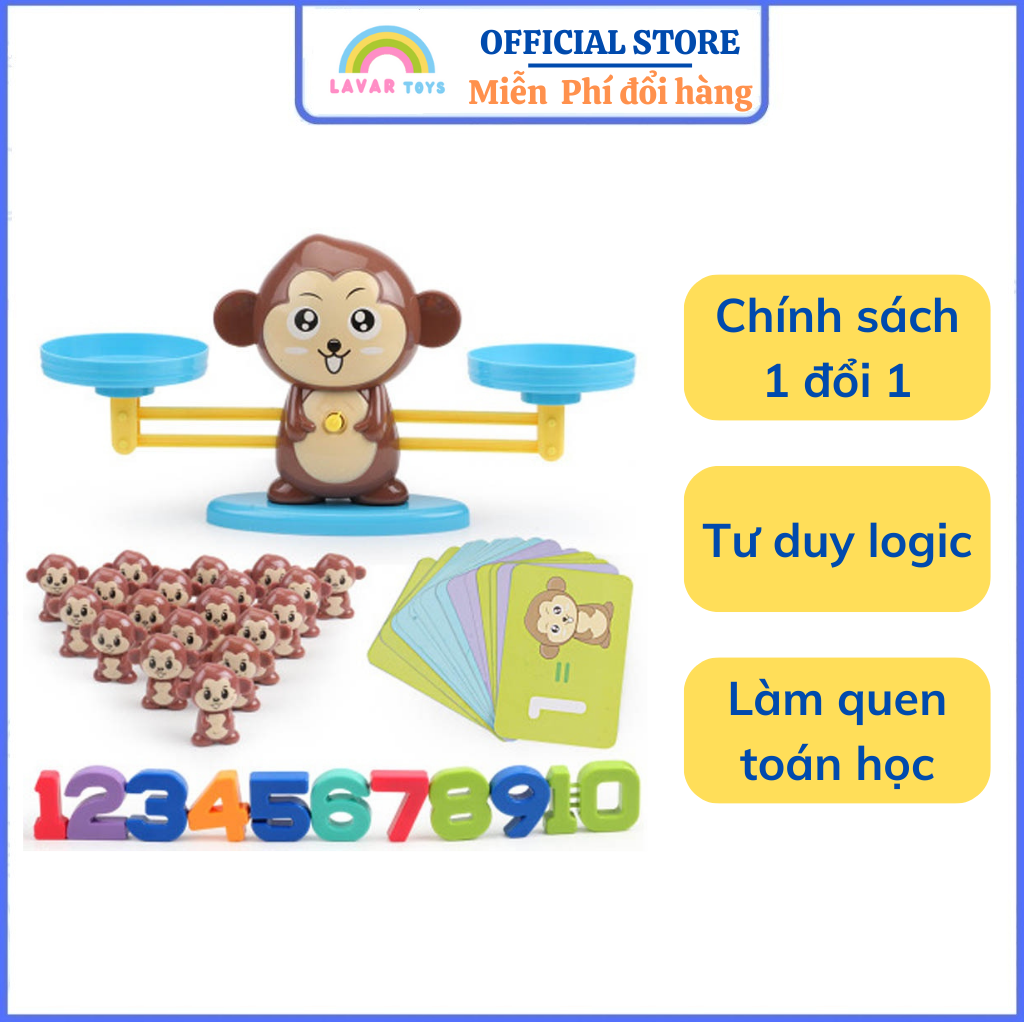 Đồ chơi cân khỉ, Học liệu cho bé học cân bằng, cân nặng, phân biệt nặng nhẹ và số đếm