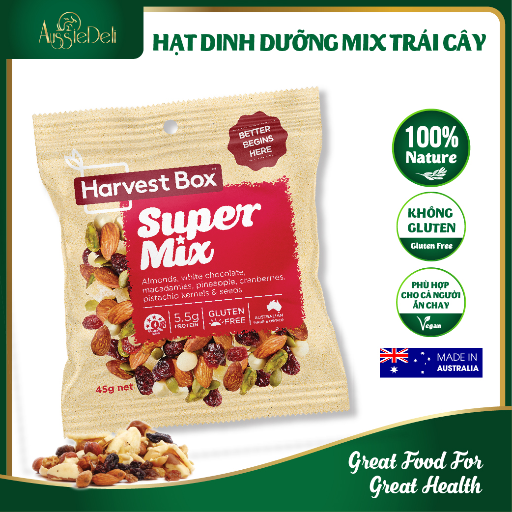 Hạt dinh dưỡng mix trái cây Super Mix - Harvest Box gói 45g