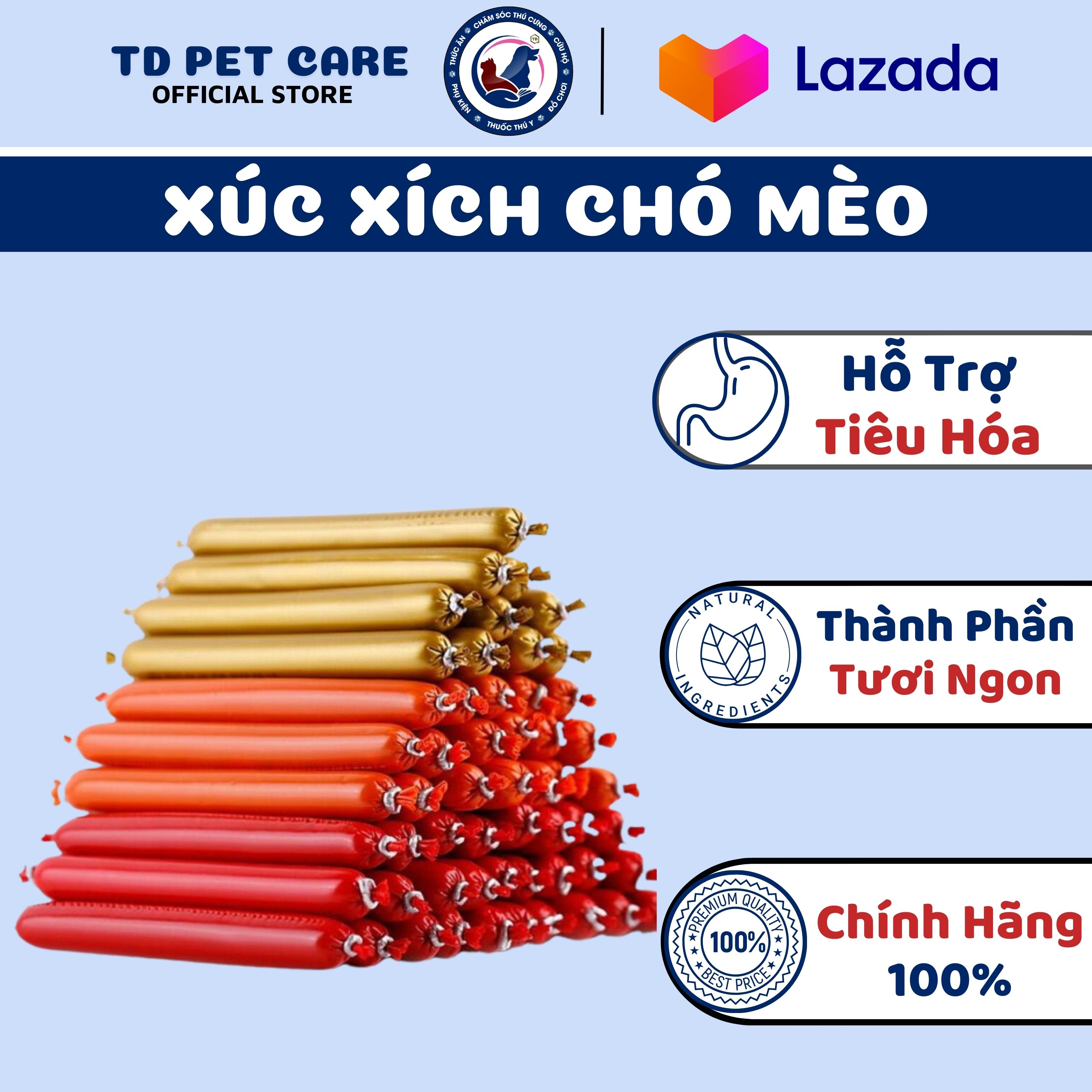 Xúc xích cho chó siêu rẻ - xúc xích cho mèo - thức ăn cho chó mèo