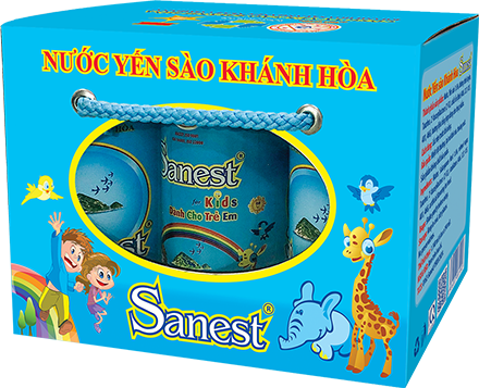 [Combo 6 lon] Nước yến sào Sanest Kids Yến Sào Khánh Hòa dành cho trẻ em lon 190ml