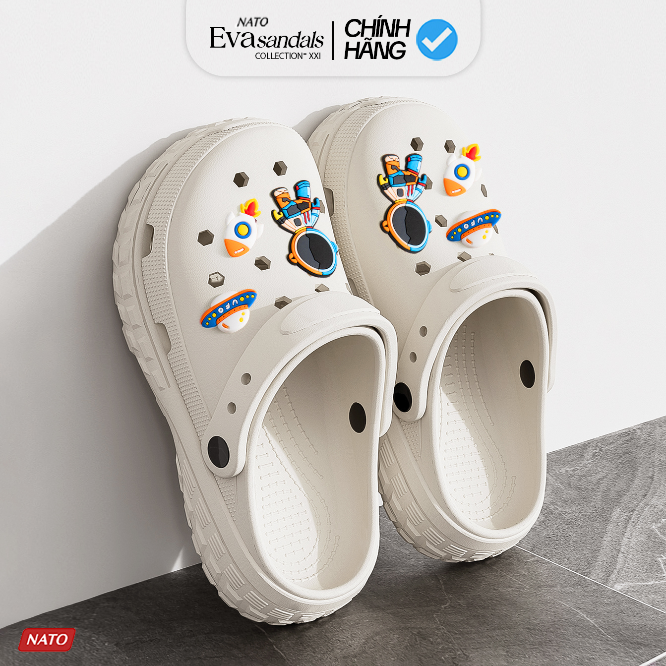 Dép Bánh Mì PERRY Đúc Nguyên Khối EVA Cao Cấp Giày Sandal Có Quai Sau Sục Nam Nữ Chống Trượt NATO