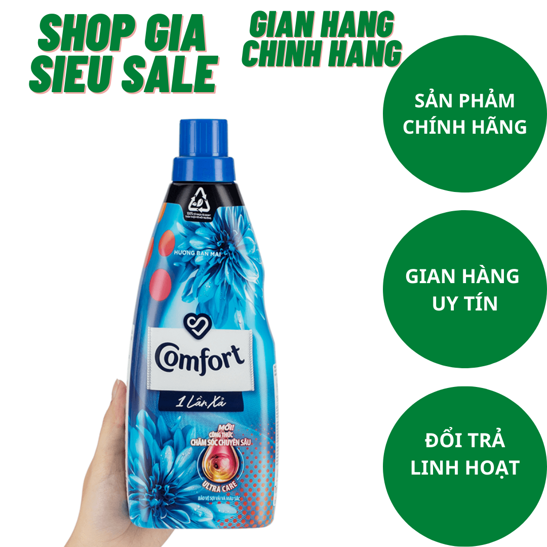 [HCM]Chai nước xả vải Comfort một lần xả Hương Ban Mai chai 800m