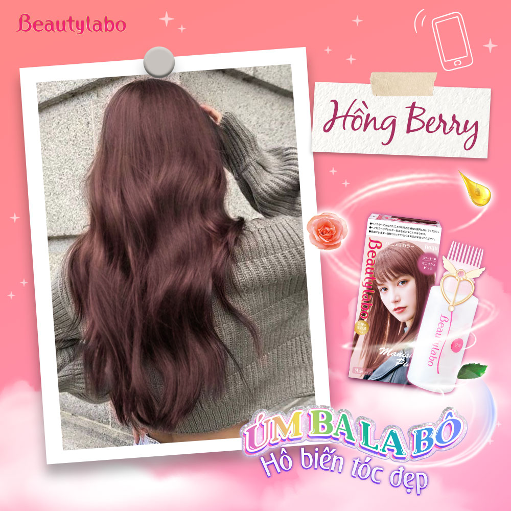 Thuốc nhuộm tóc tại nhà dạng kem Beautylabo Vanity 133ml nhuộm dưỡng tóc mềm mượt - màu Hồng Mận