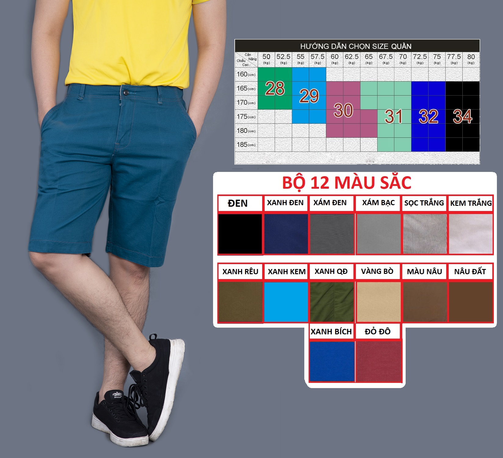 Quần sọt kaki nam