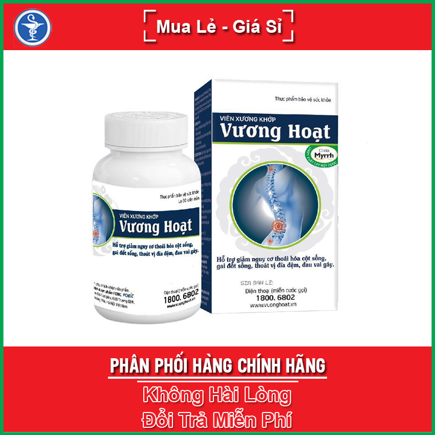 Viên Xương Khớp Vương Hoạt 80 viên giúp giảm nguy cơ thoái hóa cột sống, thoát vị đĩa đệm, đau cổ vai gáy - yespharmacy