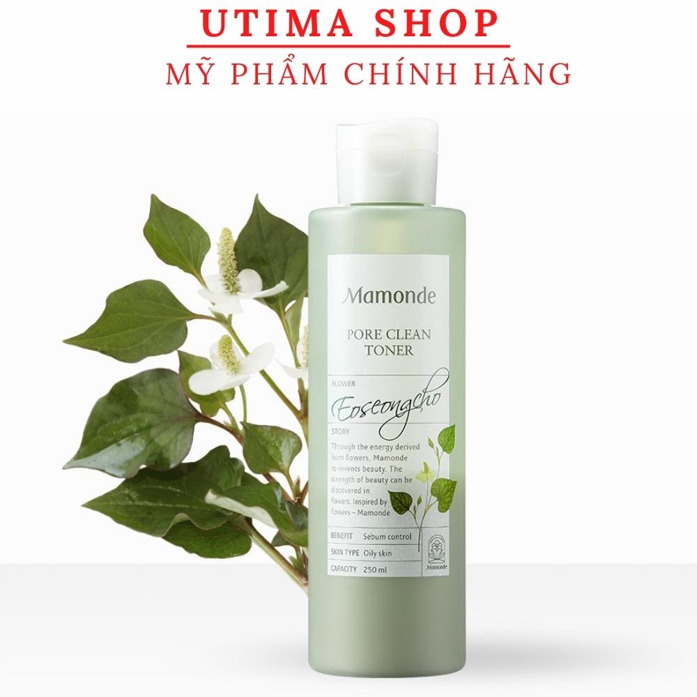 Nước hoa hồng mamonde DIẾP CÁ- ngăn ngừa mụn  Pore Clean Toner Eoseongcho 250ml -utima shop