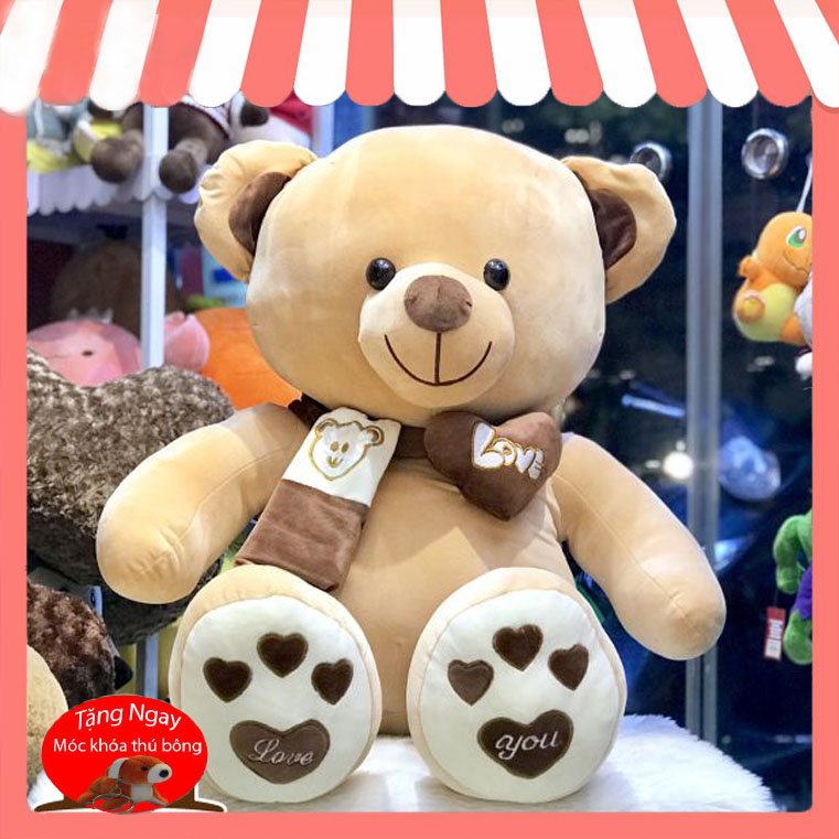 Gấu bông khăn thêu🐻 vải mịn cao cấp 🐻- full size - giá siêu tốt - gb17