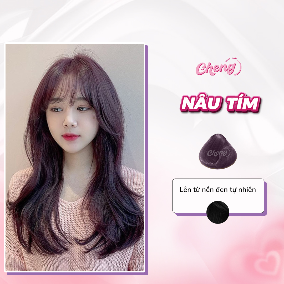 Thuốc Nhuộm Tóc Màu NÂU TÍM Không Tẩy | Chenglovehair Chenglovehairs