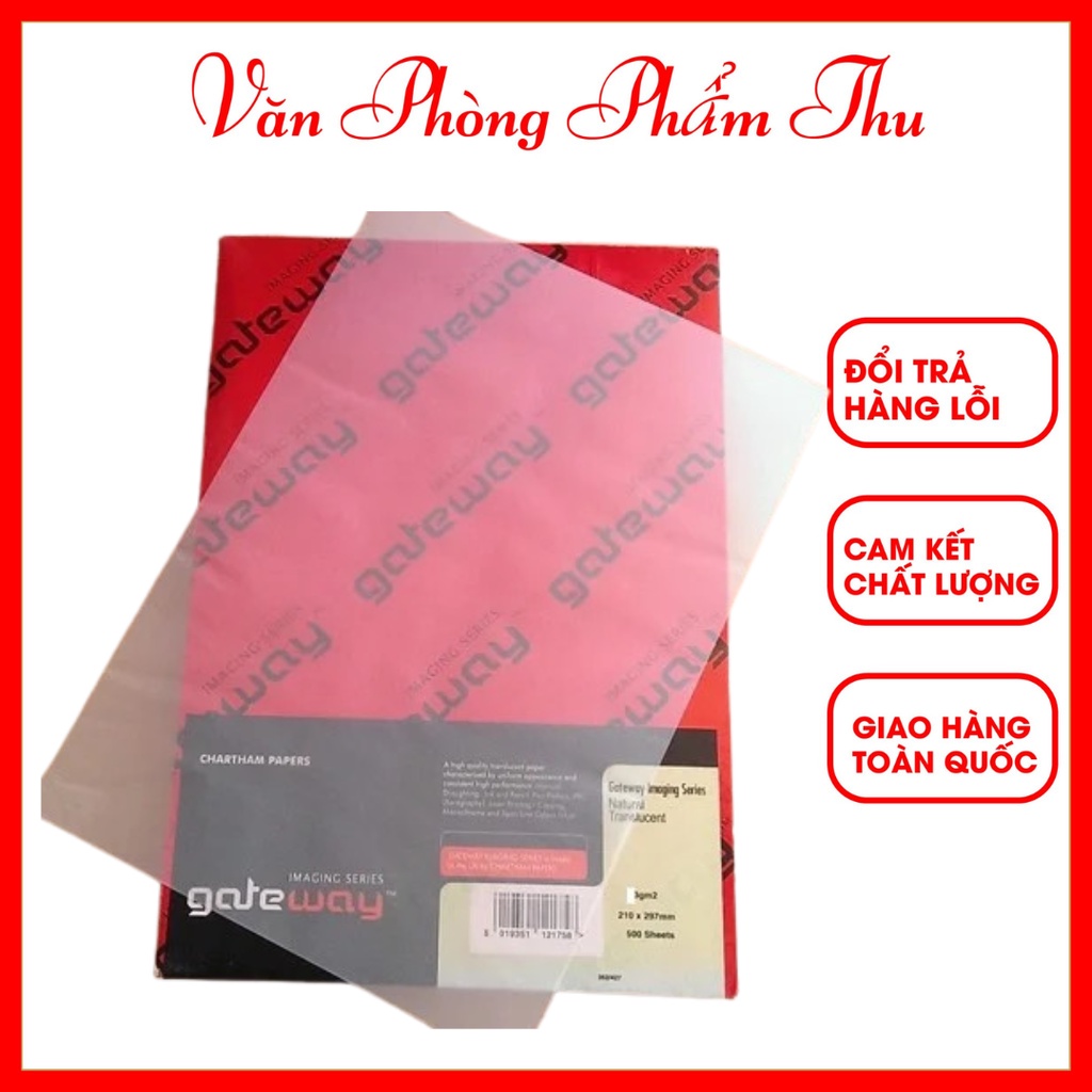 Giấy can gateway khổ a4 đủ các định lượng tracing paper gateway làm phong bì cưới, thiếp, giấy mời đề can bản vẽ