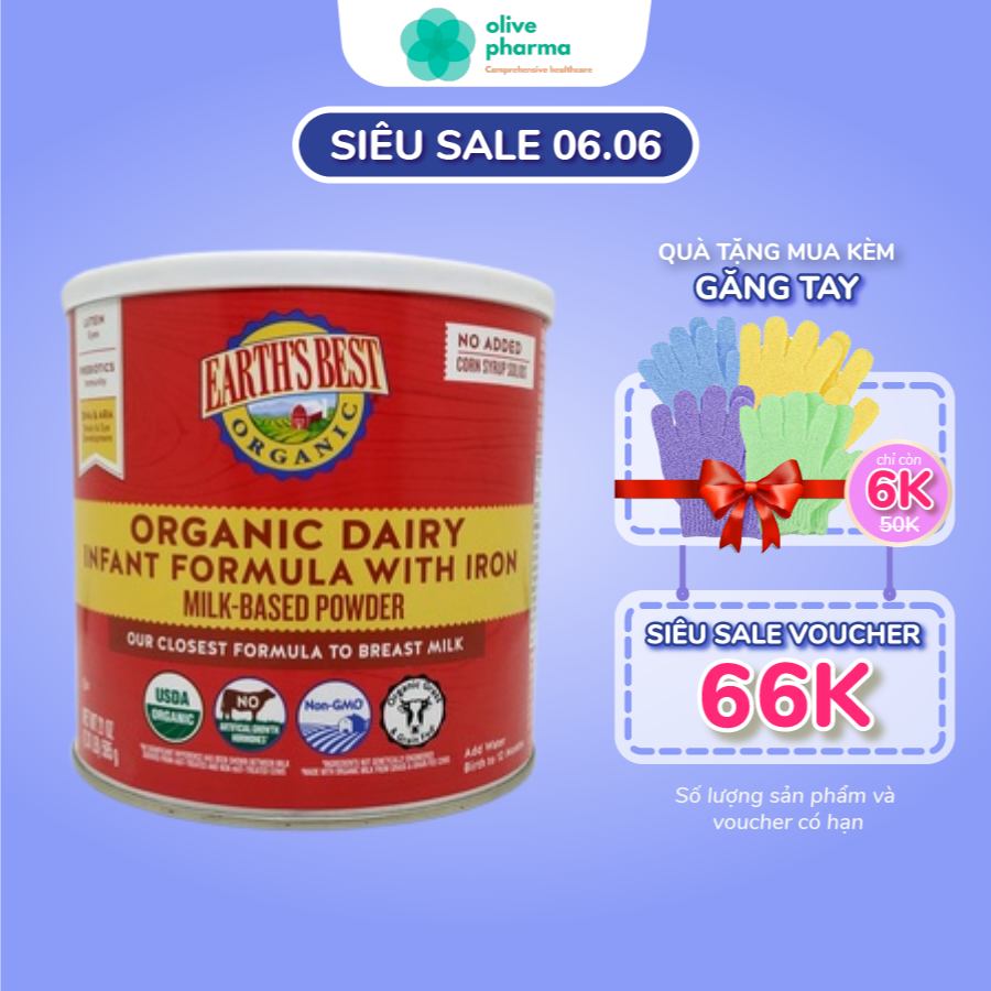 Sữa Earth Best Organic Dairy 0-12M - 658g