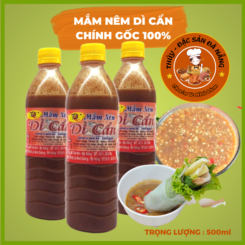 Mắm Nêm Dì Cẩn  Đà Nẵng chai 500ml thơm ngon đậm đà