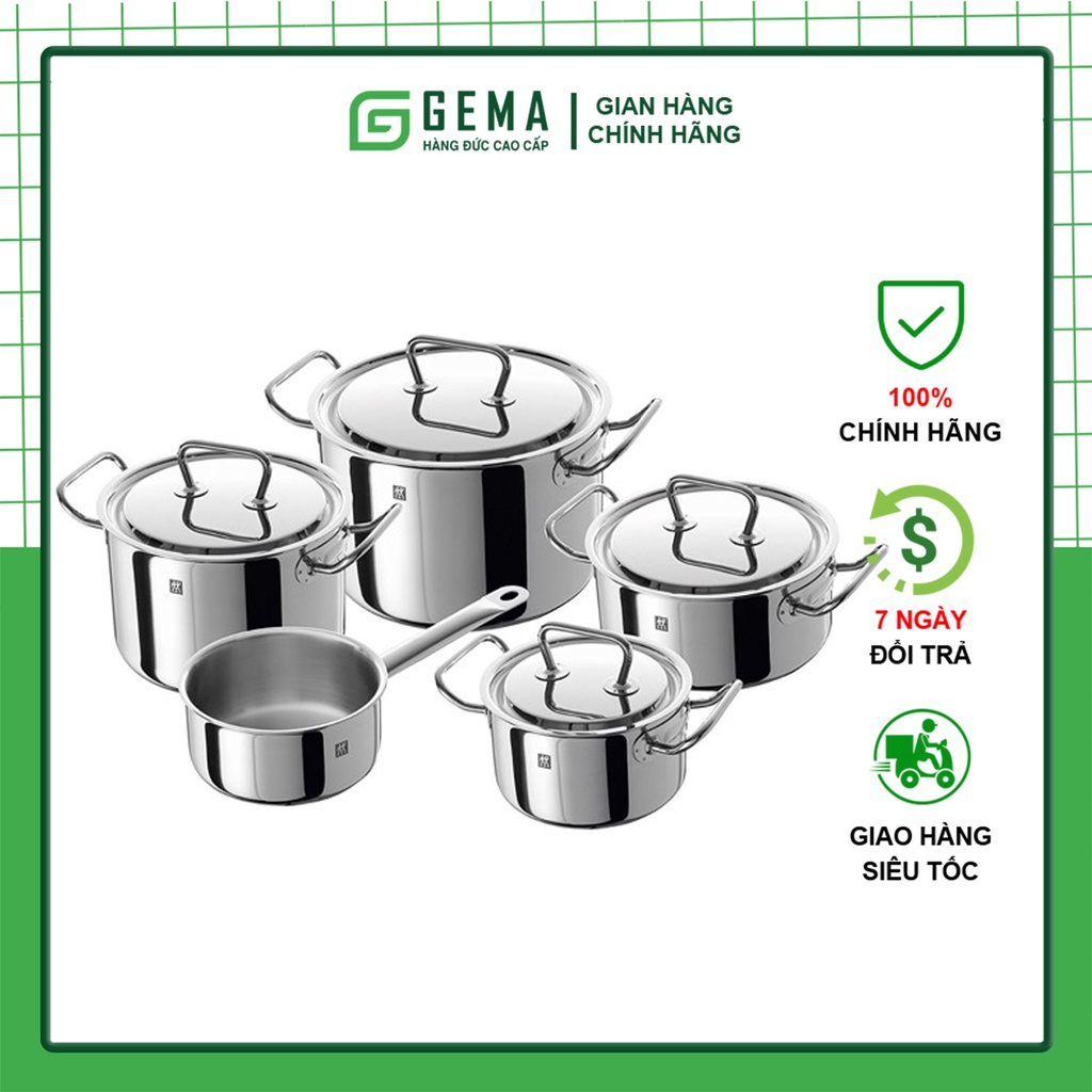 Bộ nồi zwilling twin classic set 5 món - vung thép hàng nhập khẩu đức chính hãng