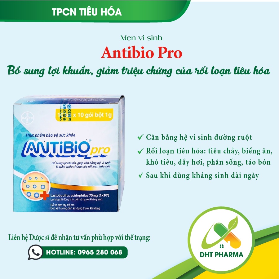 Men vi sinh Antibio Pro 1g 1 túi x10 gói
