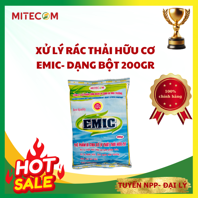 Emic 200g-Men vi sinh phân giải các chất thải hữu cơ nông nghiệp bổ sung dưỡng chất cho cây trồng