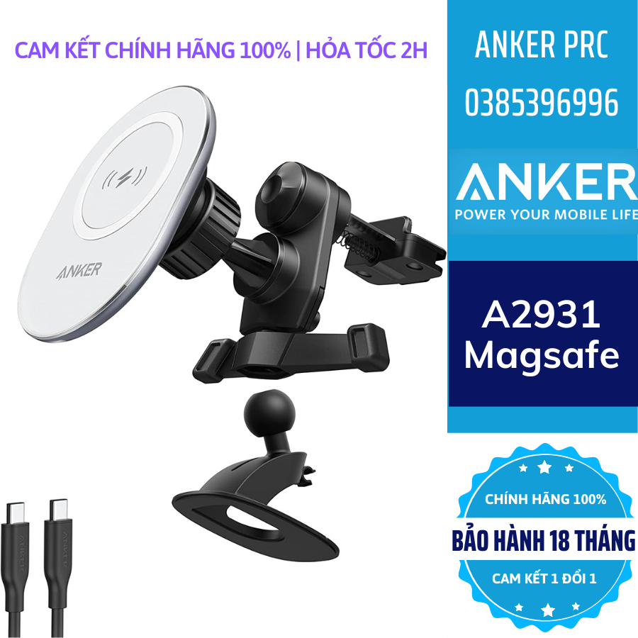 Đế sạc magsafe cửa gió ô tô anker powerwave a2931 7,5w