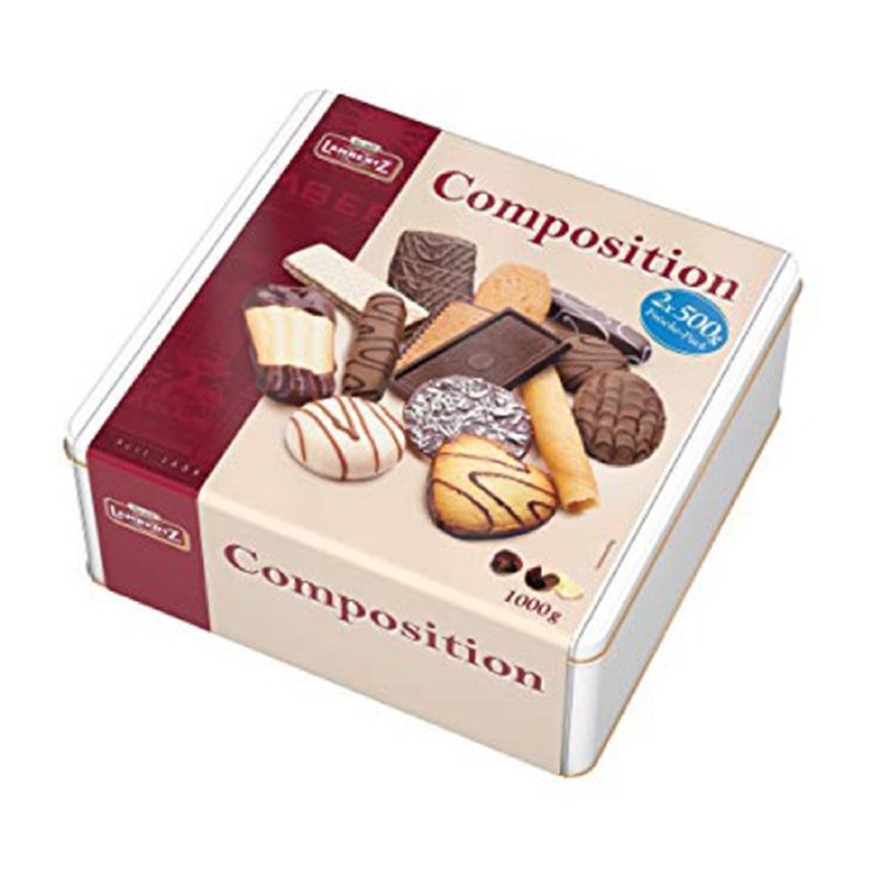 Bánh Lambertz Composition hộp thiếc trắng 1000g