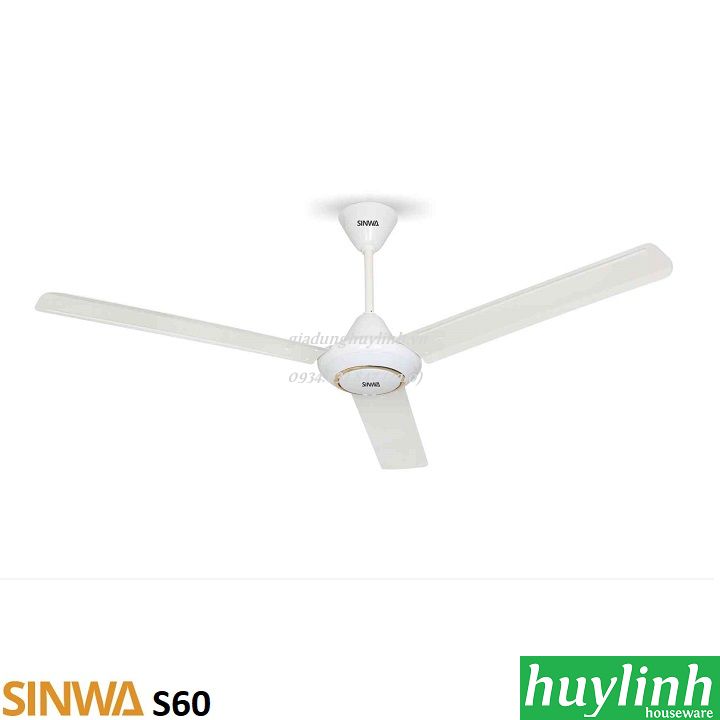 Quạt trần cánh sắt sinwa s60 - 3 cánh
