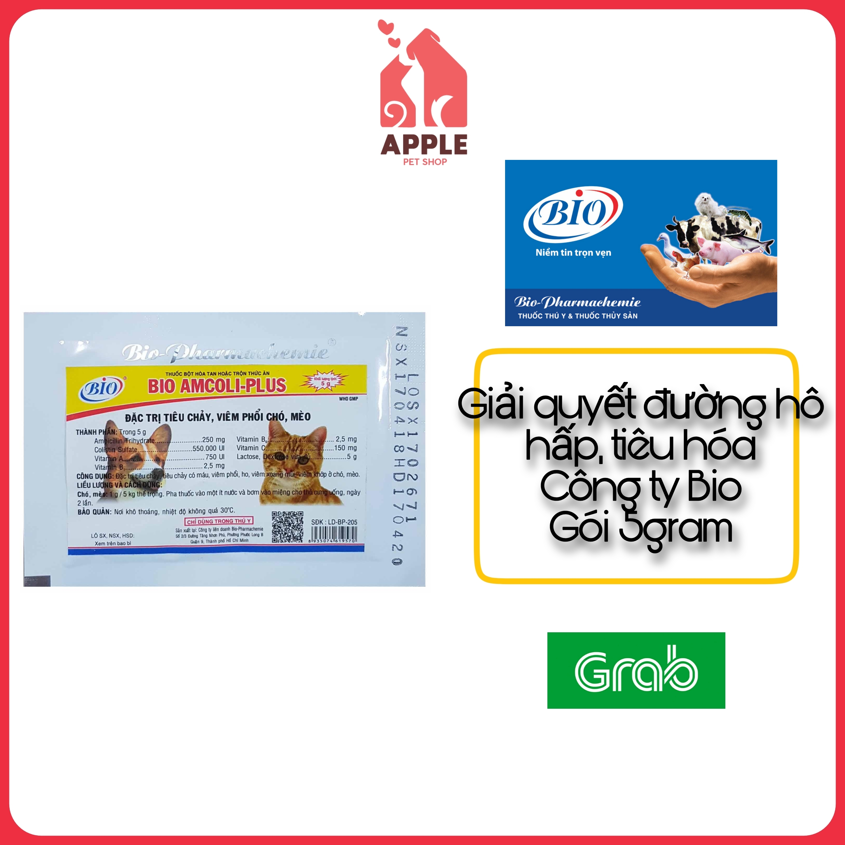 Hỗ trợ trong viêm phổi, tiêu chảy trên thú cưng
