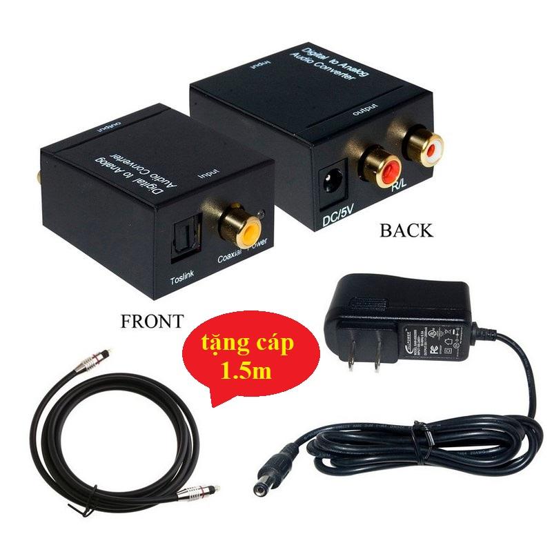 Bộ chuyển âm thanh TV 4K quang optical sang audio AV ra amply + Cáp optical 1.5m giá rẻ