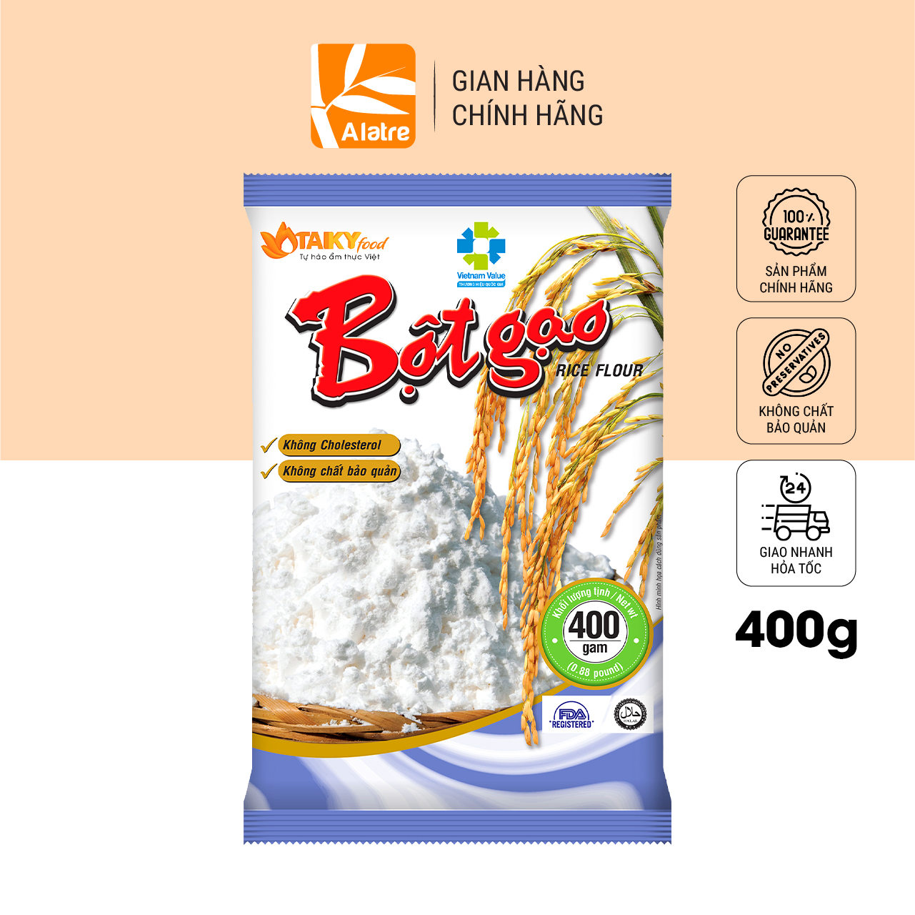 400g Bột Gạo Tài Ký Làm Bánh Nấu Bột Cho Bé Hàng Chính Hãng Date Mới Nhất